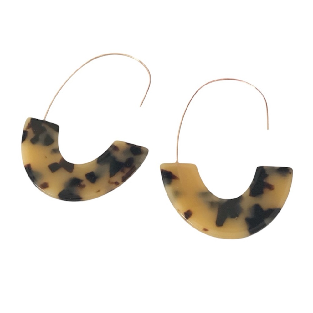 Black & Tan Acrylic Earrings